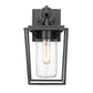 Z-Lite Sheridan 7" 1-Light Black Aluminum Outdoor Wall Sconce With Seedy Glass Shade