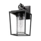 Z-Lite Sheridan 7" 1-Light Black Aluminum Outdoor Wall Sconce With Seedy Glass Shade