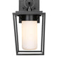 Z-Lite Sheridan 7" 1-Light Black Aluminum Outdoor Wall Sconce With White Opal Glass Shade