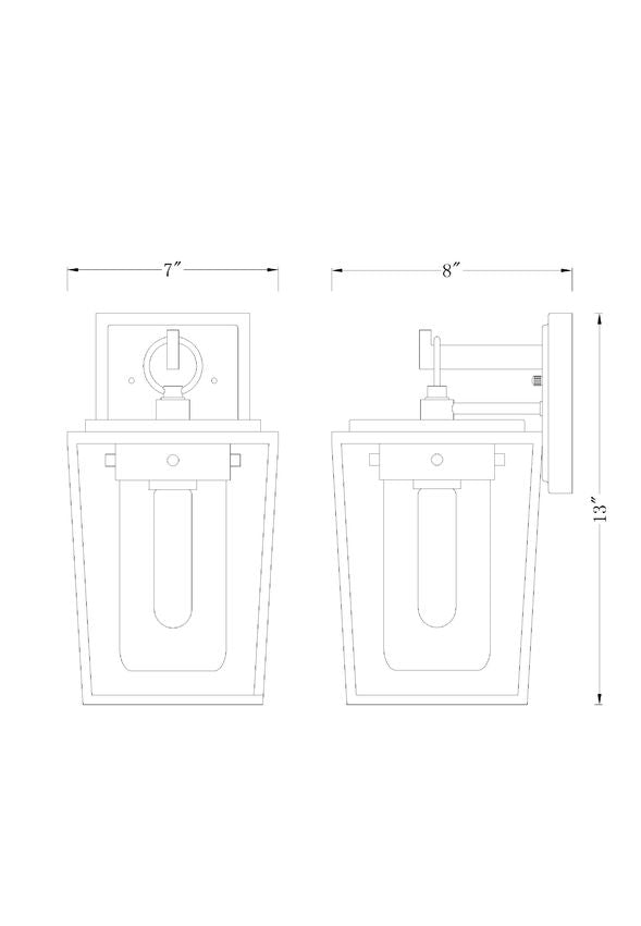 Z-Lite Sheridan 7" 1-Light Black Aluminum Outdoor Wall Sconce With White Opal Glass Shade