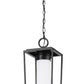 Z-Lite Sheridan 8" 1-Light Black Aluminum Outdoor Chain Mount Ceiling Fixture With White Opal Glass Shade