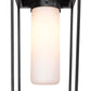 Z-Lite Sheridan 8" 1-Light Black Aluminum Outdoor Chain Mount Ceiling Fixture With White Opal Glass Shade