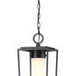 Z-Lite Sheridan 8" 1-Light Black Aluminum Outdoor Chain Mount Ceiling Fixture With White Opal Glass Shade