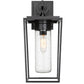 Z-Lite Sheridan 8" 1-Light Black Aluminum Outdoor Wall Sconce With Seedy Glass Shade