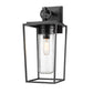 Z-Lite Sheridan 8" 1-Light Black Aluminum Outdoor Wall Sconce With Seedy Glass Shade