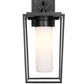 Z-Lite Sheridan 8" 1-Light Black Aluminum Outdoor Wall Sconce With White Opal Glass Shade