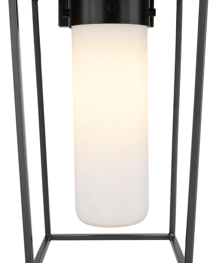 Z-Lite Sheridan 8" 1-Light Black Aluminum Outdoor Wall Sconce With White Opal Glass Shade
