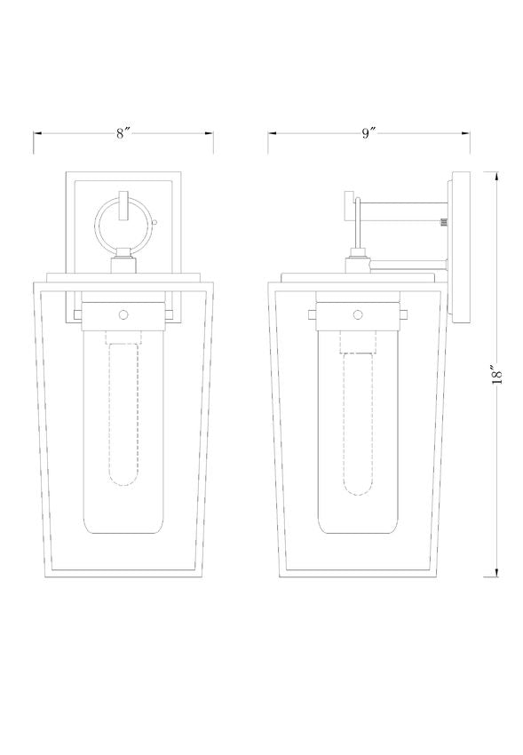 Z-Lite Sheridan 8" 1-Light Black Aluminum Outdoor Wall Sconce With White Opal Glass Shade