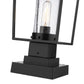 Z-Lite Sheridan 8" 1-Light Black Outdoor Pier Mounted Fixture and Square Pier Mount Hardware With Seedy Glass Shade