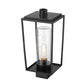Z-Lite Sheridan 8" W x 17" H 1-Light Black Outdoor Post Mount Fixture With Seedy Glass Shade