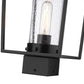 Z-Lite Sheridan 8" W x 17" H 1-Light Black Outdoor Post Mount Fixture With Seedy Glass Shade