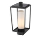 Z-Lite Sheridan 8" W x 17" H 1-Light Black Outdoor Post Mount Fixture With White Opal Glass Shade