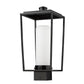 Z-Lite Sheridan 8" W x 17" H 1-Light Black Outdoor Post Mount Fixture With White Opal Glass Shade
