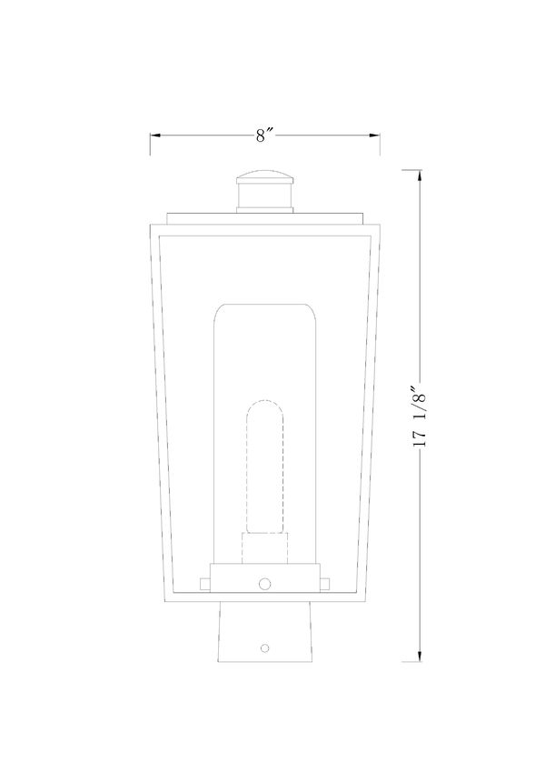 Z-Lite Sheridan 8" W x 17" H 1-Light Black Outdoor Post Mount Fixture With White Opal Glass Shade
