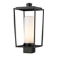 Z-Lite Sheridan 8" W x 17" H 1-Light Black Outdoor Post Mount Fixture With White Opal Glass Shade