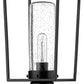Z-Lite Sheridan 8" W x 18" H 1-Light Black Aluminum and Steel Seedy Glass Shade Outdoor Post Mounted Fixture