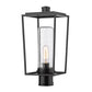 Z-Lite Sheridan 8" W x 18" H 1-Light Black Outdoor Post Mount Fixture With Seedy Glass Shade