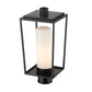 Z-Lite Sheridan 8" W x 18" H 1-Light Black Outdoor Post Mount Fixture With White Opal Glass Shade