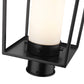 Z-Lite Sheridan 8" W x 18" H 1-Light Black Outdoor Post Mount Fixture With White Opal Glass Shade