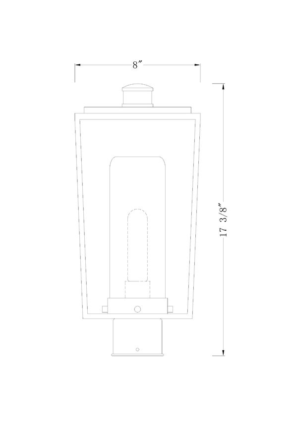 Z-Lite Sheridan 8" W x 18" H 1-Light Black Outdoor Post Mount Fixture With White Opal Glass Shade