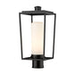 Z-Lite Sheridan 8" W x 18" H 1-Light Black Outdoor Post Mount Fixture With White Opal Glass Shade
