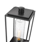 Z-Lite Sheridan 8" W x 20" H 1-Light Black Outdoor Pier Mounted Fixture and Square Pier Mount Hardware With Seedy Glass Shade