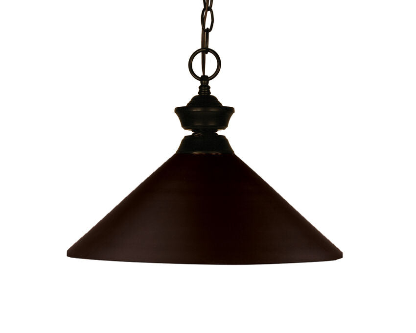 Z-Lite Shooter 14" 1-Light Bronze Steel Pendant Light