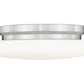 Z-Lite Soleil 12" 1-Light Integrated LED Brushed Nickel Steel Frame Matte Opal Glass Shade Flush Mount Lighting