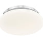 Z-Lite Soleil 12" 1-Light Integrated LED Brushed Nickel Steel Frame Matte Opal Glass Shade Flush Mount Lighting