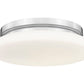 Z-Lite Soleil 12" 1-Light Integrated LED Brushed Nickel Steel Frame Matte Opal Glass Shade Flush Mount Lighting