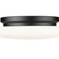 Z-Lite Soleil 12" 1-Light Integrated LED Matte Black Steel Frame Matte Opal Glass Shade Flush Mount Lighting