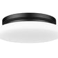 Z-Lite Soleil 12" 1-Light Integrated LED Matte Black Steel Frame Matte Opal Glass Shade Flush Mount Lighting