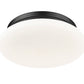 Z-Lite Soleil 12" 1-Light Integrated LED Matte Black Steel Frame Matte Opal Glass Shade Flush Mount Lighting