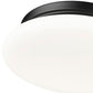 Z-Lite Soleil 12" 1-Light Integrated LED Matte Black Steel Frame Matte Opal Glass Shade Flush Mount Lighting