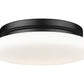 Z-Lite Soleil 12" 1-Light Integrated LED Matte Black Steel Frame Matte Opal Glass Shade Flush Mount Lighting
