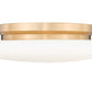Z-Lite Soleil 12" 1-Light Integrated LED Modern Gold Steel Frame Matte Opal Glass Shade Flush Mount Lighting
