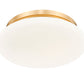 Z-Lite Soleil 12" 1-Light Integrated LED Modern Gold Steel Frame Matte Opal Glass Shade Flush Mount Lighting