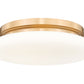 Z-Lite Soleil 12" 1-Light Integrated LED Modern Gold Steel Frame Matte Opal Glass Shade Flush Mount Lighting