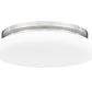 Z-Lite Soleil 16" 1-Light Integrated LED Brushed Nickel Steel Frame Matte Opal Glass Shade Flush Mount Lighting
