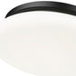 Z-Lite Soleil 16" 1-Light Integrated LED Matte Black Steel Frame Matte Opal Glass Shade Flush Mount Lighting