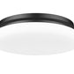Z-Lite Soleil 16" 1-Light Integrated LED Matte Black Steel Frame Matte Opal Glass Shade Flush Mount Lighting