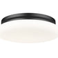 Z-Lite Soleil 16" 1-Light Integrated LED Matte Black Steel Frame Matte Opal Glass Shade Flush Mount Lighting