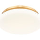 Z-Lite Soleil 16" 1-Light Integrated LED Matte Opal Glass Shade Modern Gold Steel Frame Flush Mount Lighting