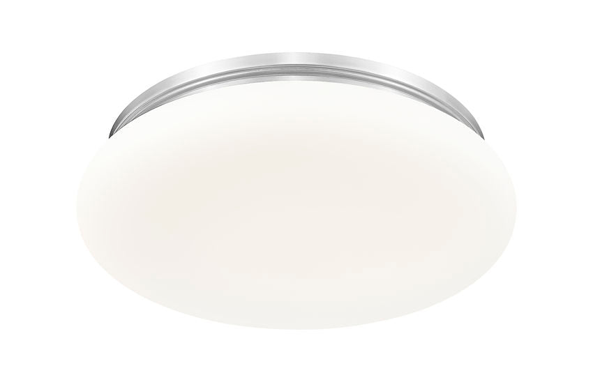 Z-Lite Soleil 20" 1-Light Integrated LED Matte Opal Glass Shade Brushed Nickel Steel Frame Flush Mount Lighting