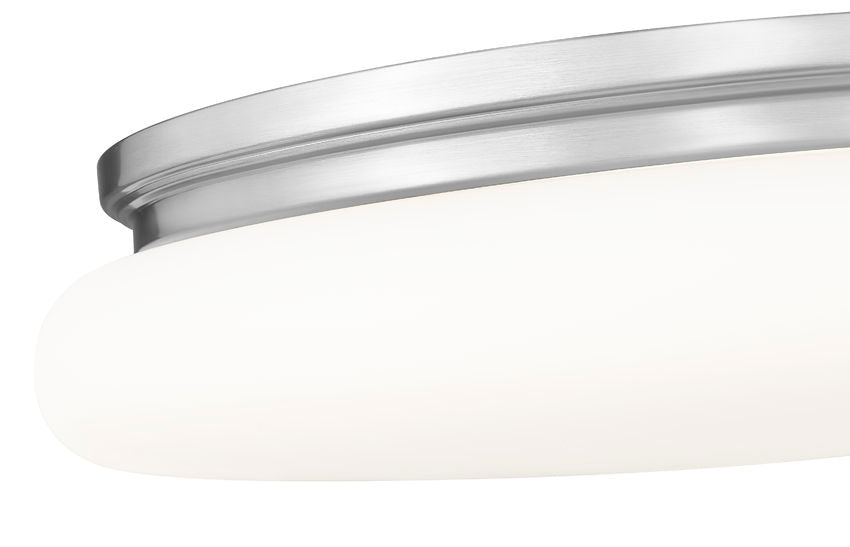 Z-Lite Soleil 20" 1-Light Integrated LED Matte Opal Glass Shade Brushed Nickel Steel Frame Flush Mount Lighting