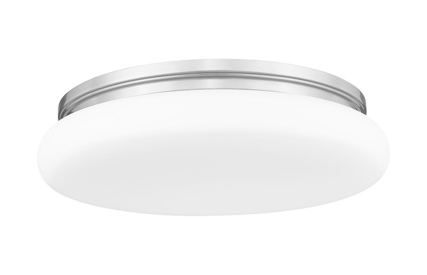 Z-Lite Soleil 20" 1-Light Integrated LED Matte Opal Glass Shade Brushed Nickel Steel Frame Flush Mount Lighting