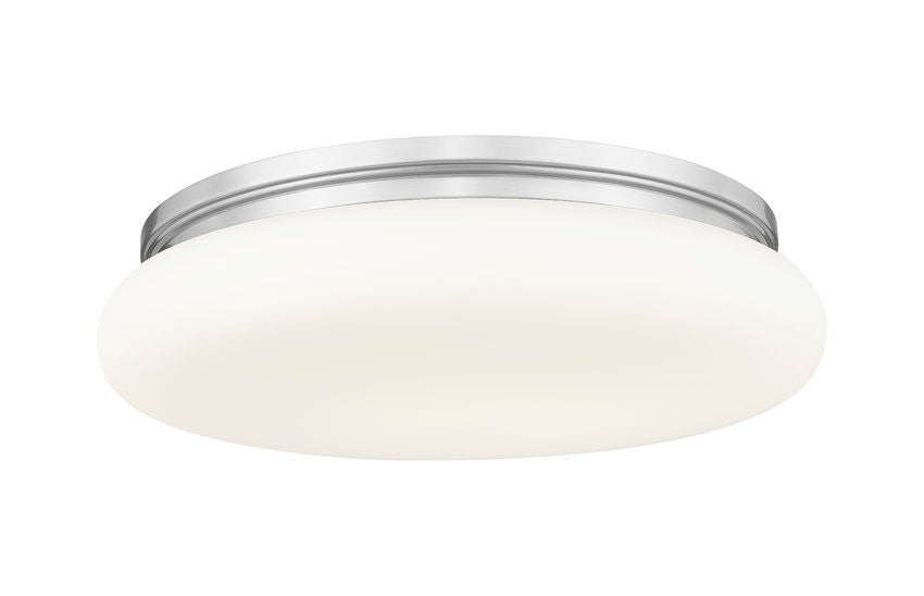 Z-Lite Soleil 20" 1-Light Integrated LED Matte Opal Glass Shade Brushed Nickel Steel Frame Flush Mount Lighting