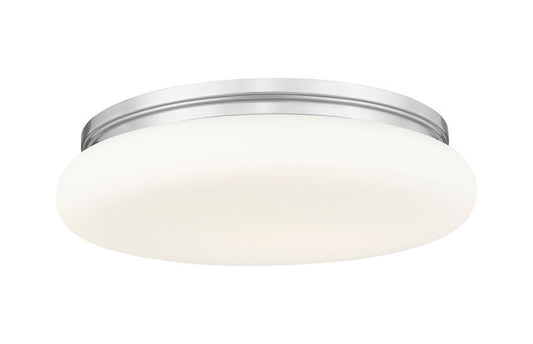 Z-Lite Soleil 20" 1-Light Integrated LED Matte Opal Glass Shade Brushed Nickel Steel Frame Flush Mount Lighting