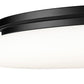 Z-Lite Soleil 20" 1-Light Integrated LED Matte Opal Glass Shade Matte Black Steel Frame Flush Mount Lighting