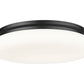 Z-Lite Soleil 20" 1-Light Integrated LED Matte Opal Glass Shade Matte Black Steel Frame Flush Mount Lighting